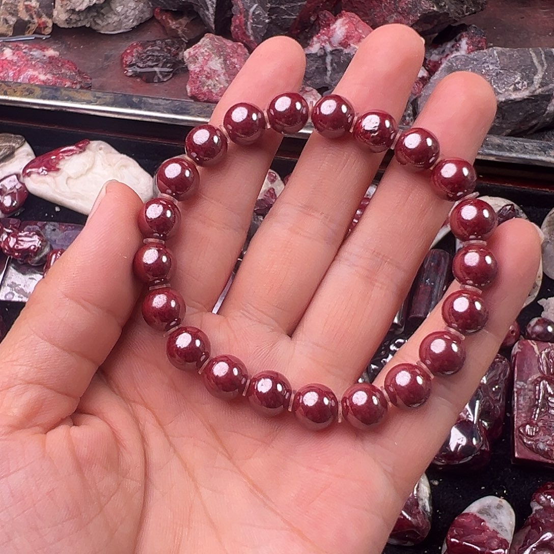 *****天然辰砂天然原矿朱砂珠珠