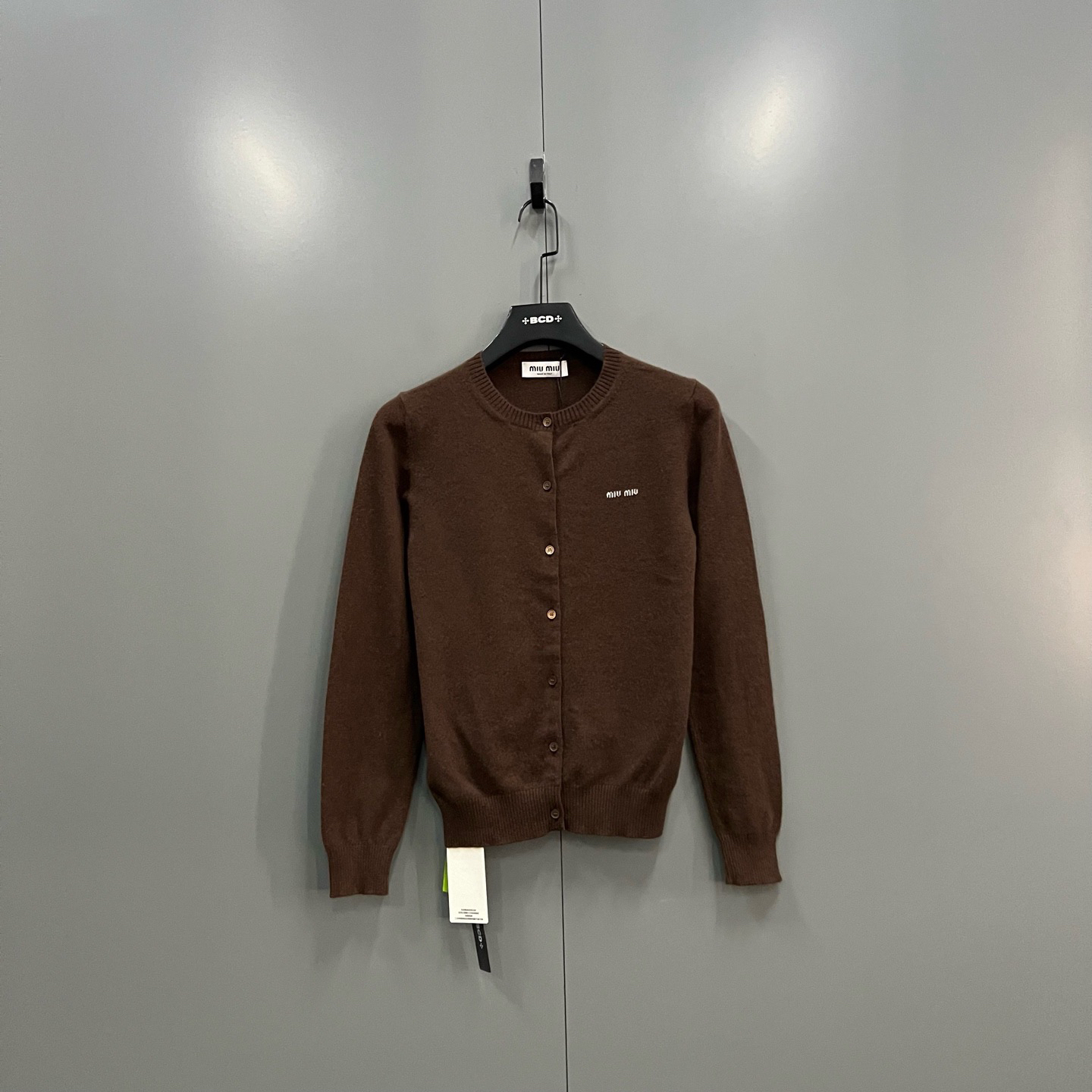 未使用 MIU MIU/缪缪 zt4 可可棕针织开衫 40码/全新/609691