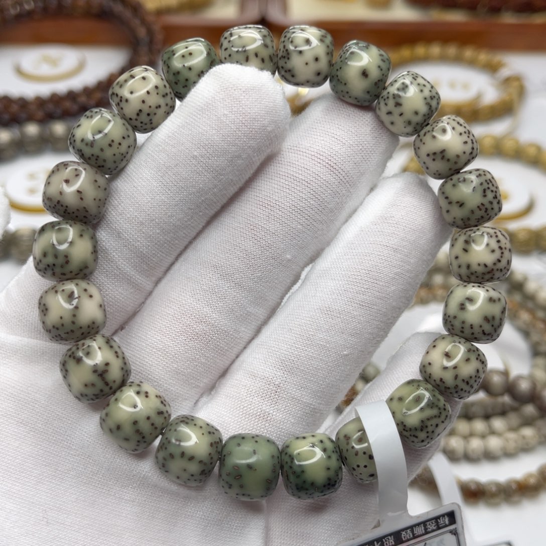 星月菩提手串11/10青花瓷半壁江山侧留白火龙果星