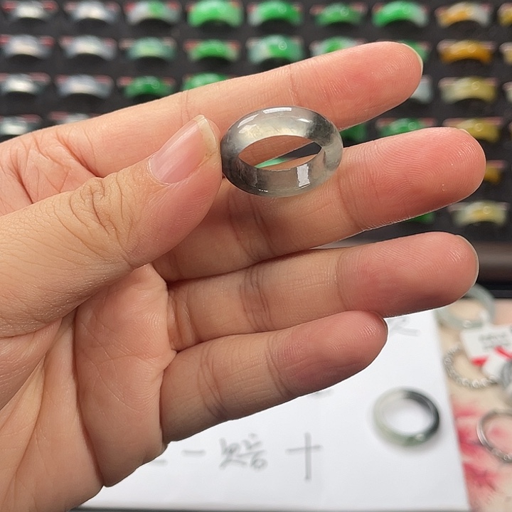 翡翠未镶嵌戒指福利缅甸天然翡翠A货10.5圈