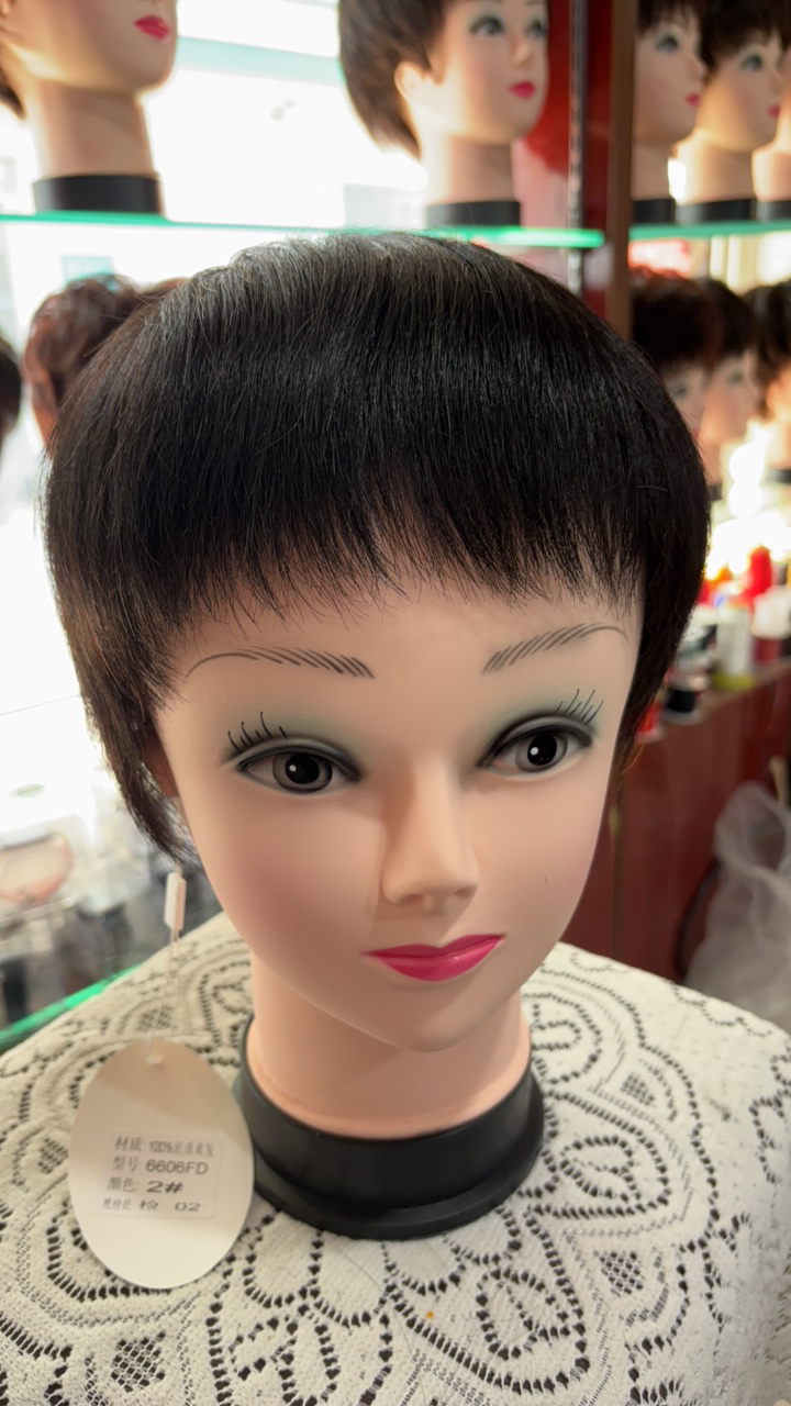 中老年女士假发短发全真发丝波波头自然减龄发型6606FD