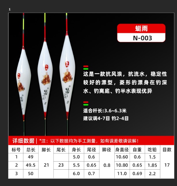 【蜓雨浮漂n003】手作纳米浮漂