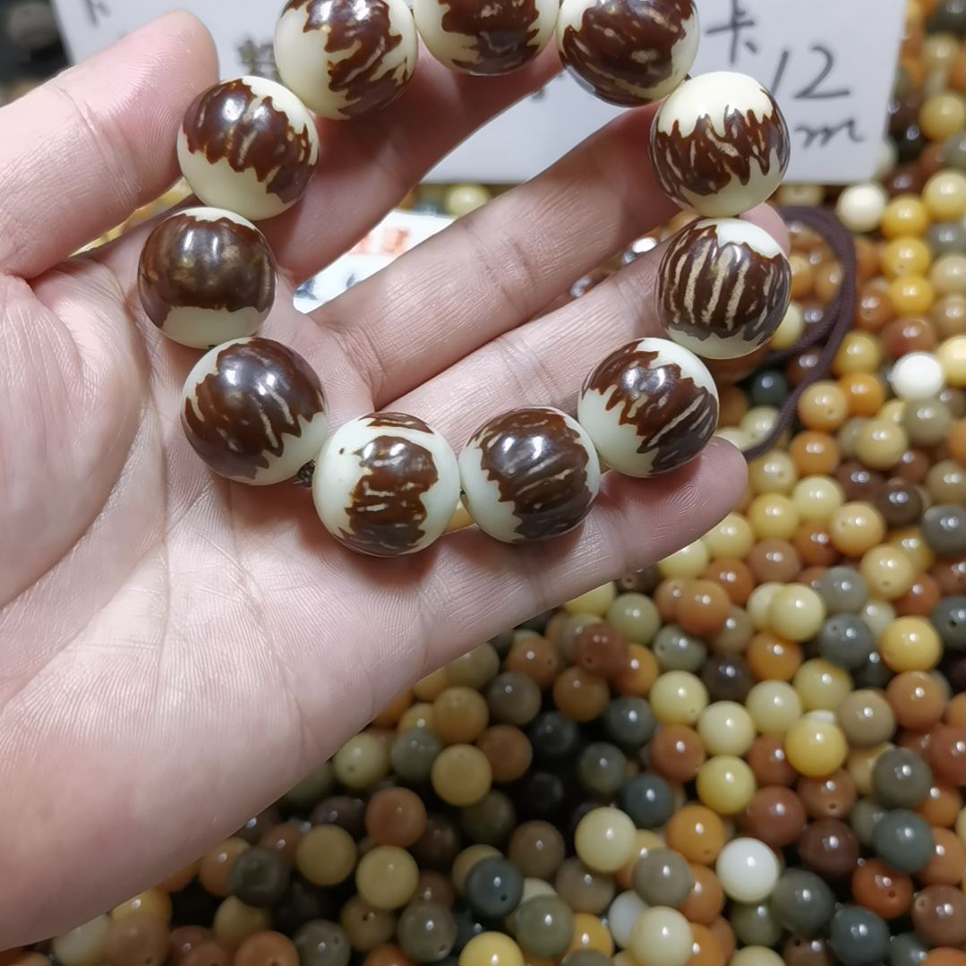 白玉菩提手串20双面莲花菩提手串