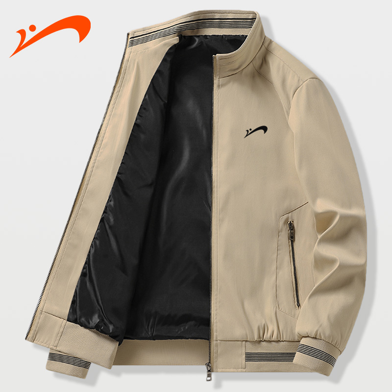 贵人鸟秋季新款立领加绒宽松型夹克宽松男士运动时尚百搭外套