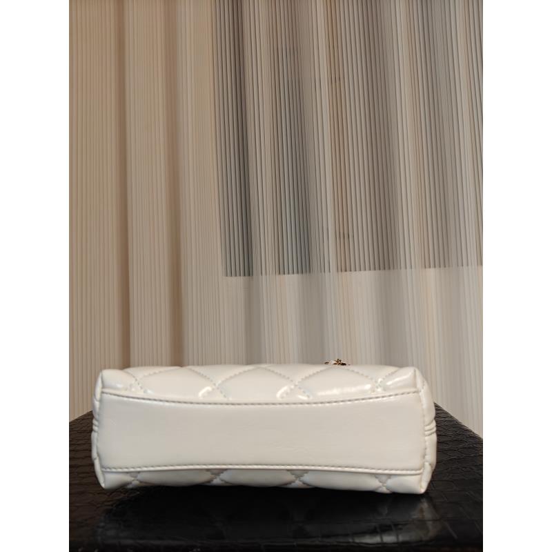 HIRMRIS手工真皮包CX189 牛角hb双链条香白色