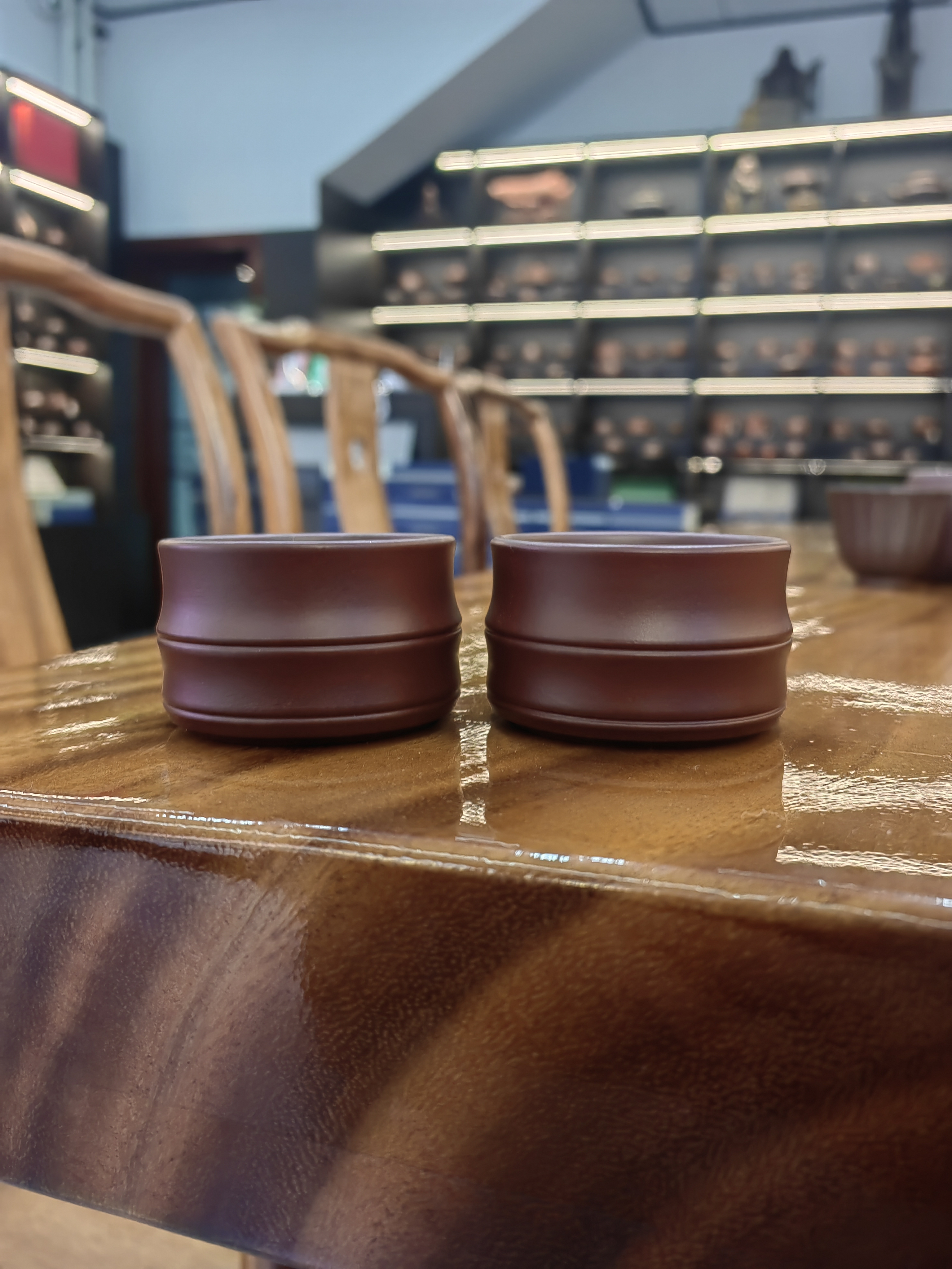 乡宁紫砂 景韵鸿鹄 竹节主人杯 80cc