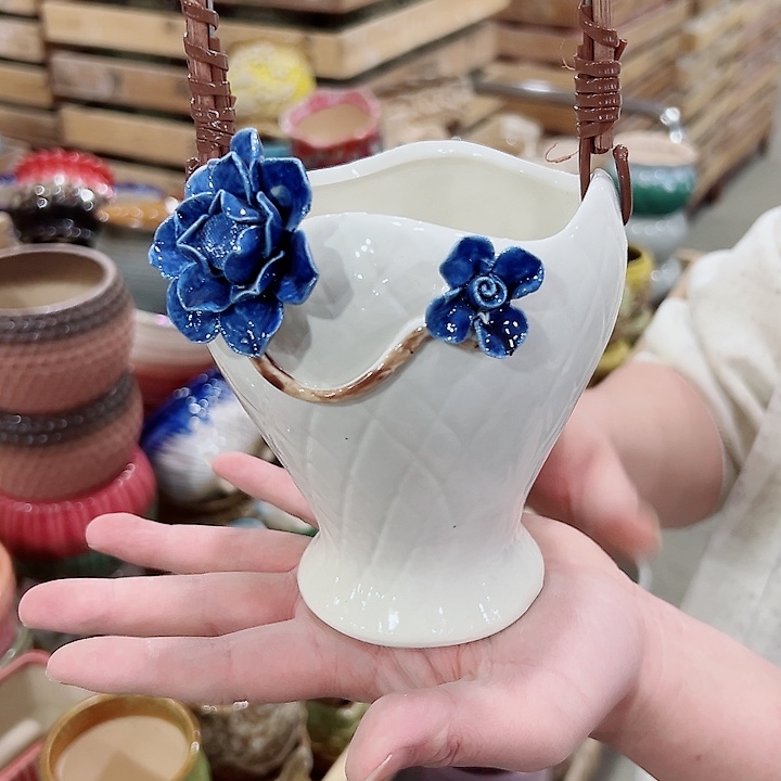 有孔.凑满10元发货多肉陶瓷花盆！