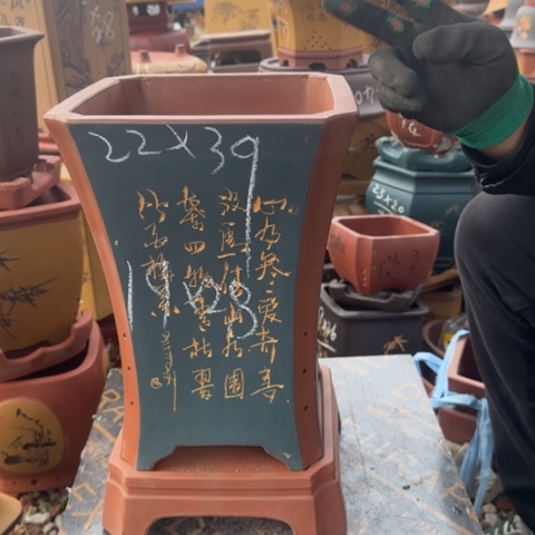 红陶紫砂花盆盆景栽
