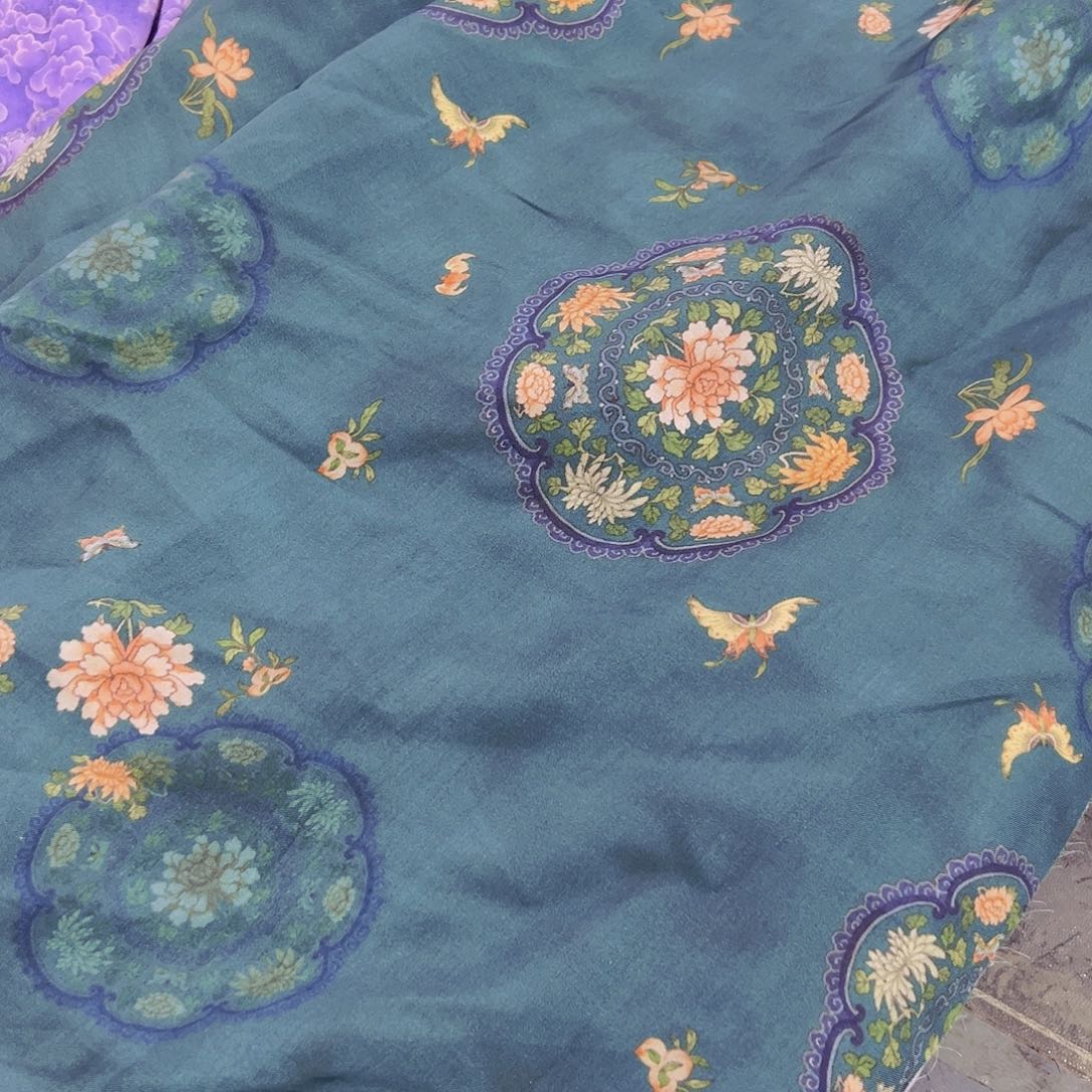 一米价纯天丝斜纹1.4米宽果子布艺地卷