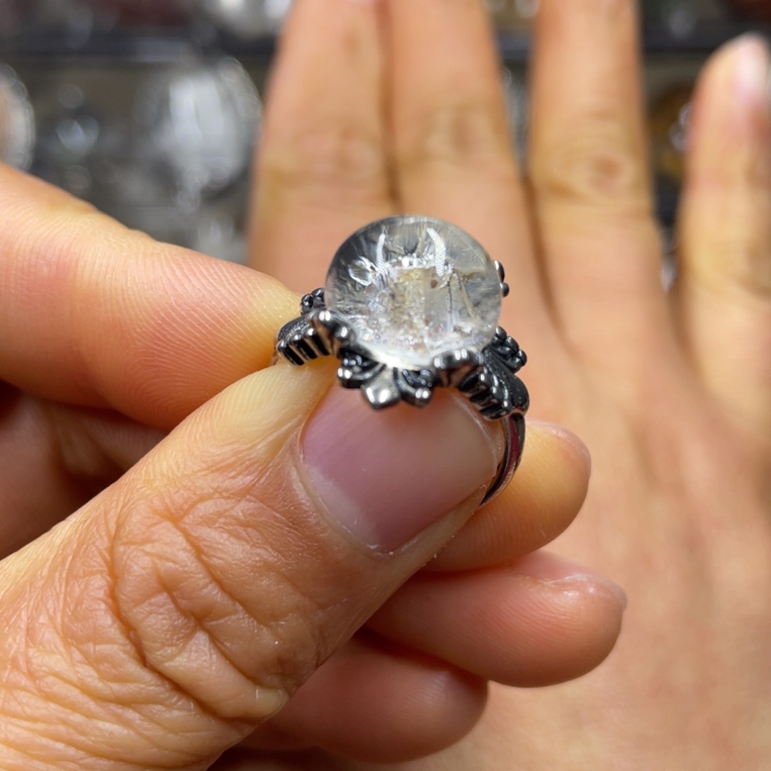 【闪购商品】水晶珠宝半成品银S925镶嵌戒指