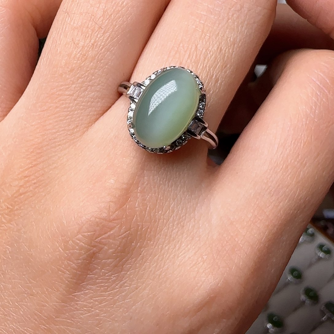 和田玉颈饰银S925镶嵌