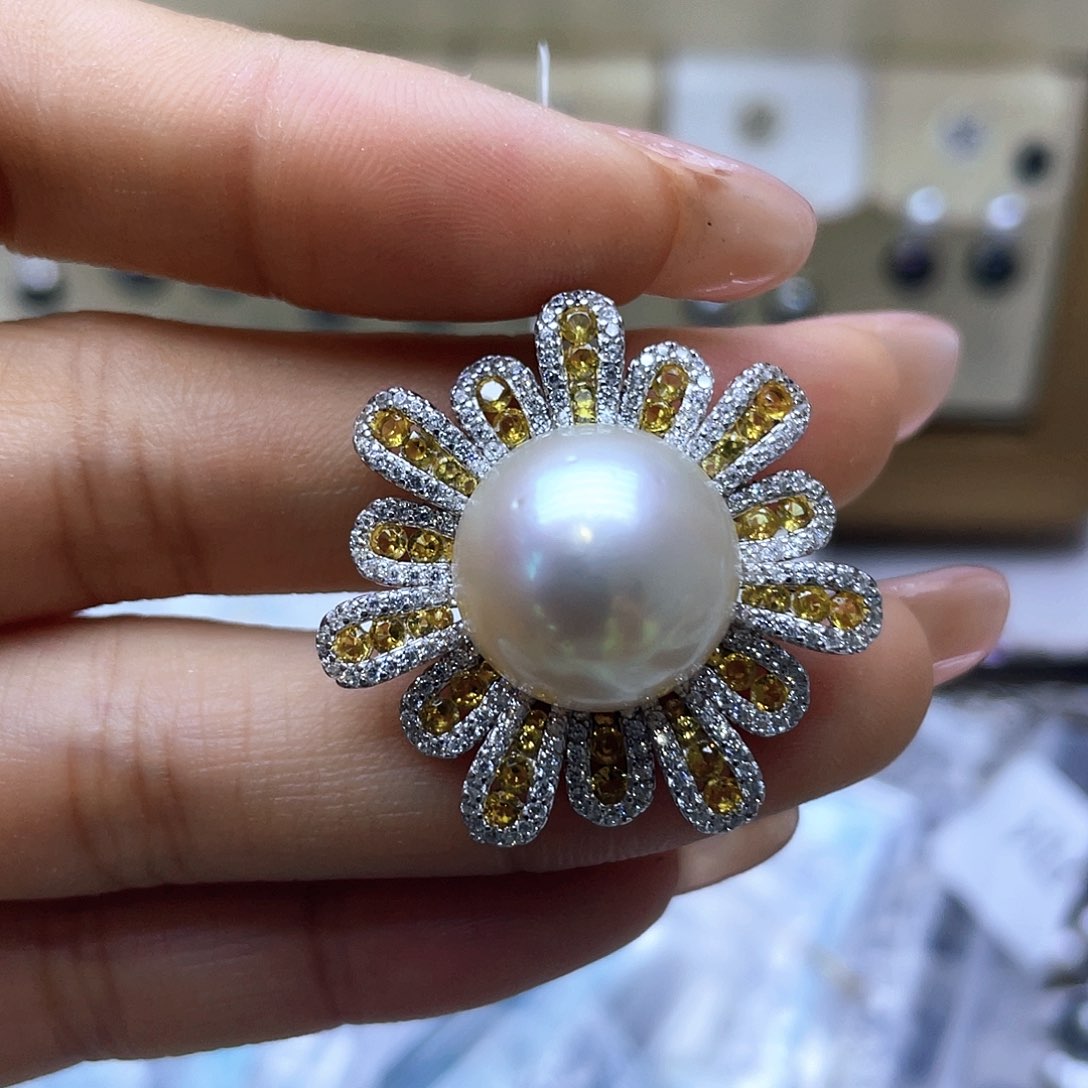 海水珍珠颈饰银S925镶嵌