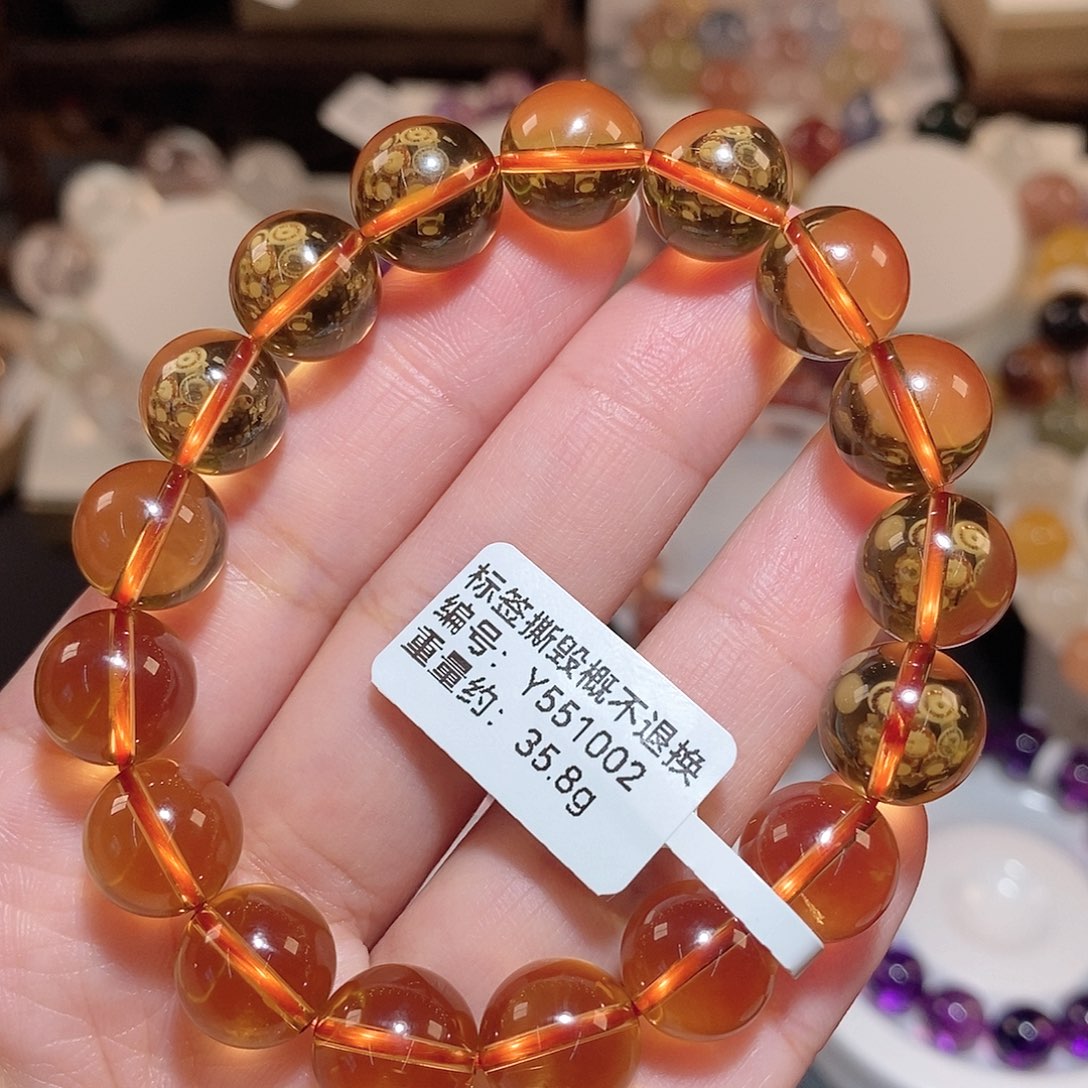 水晶手链未镶嵌千****8F黄水晶11.5