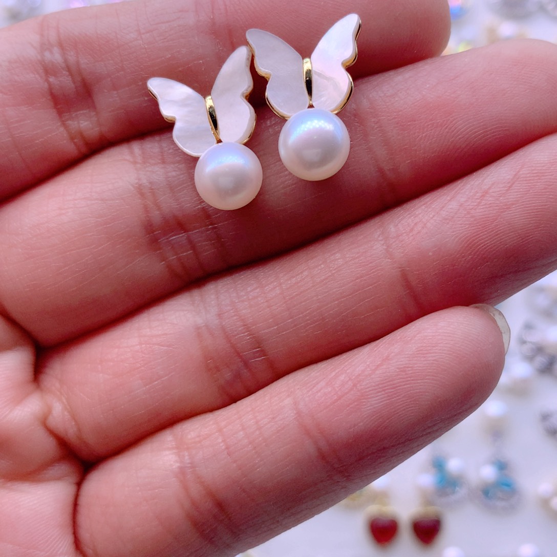 耳饰合金淡水珍珠