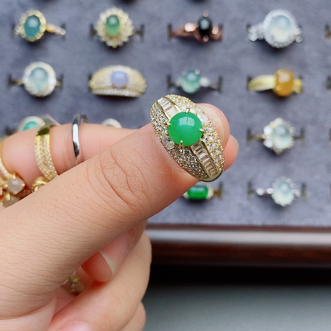 银S925镶嵌戒指翡翠111111