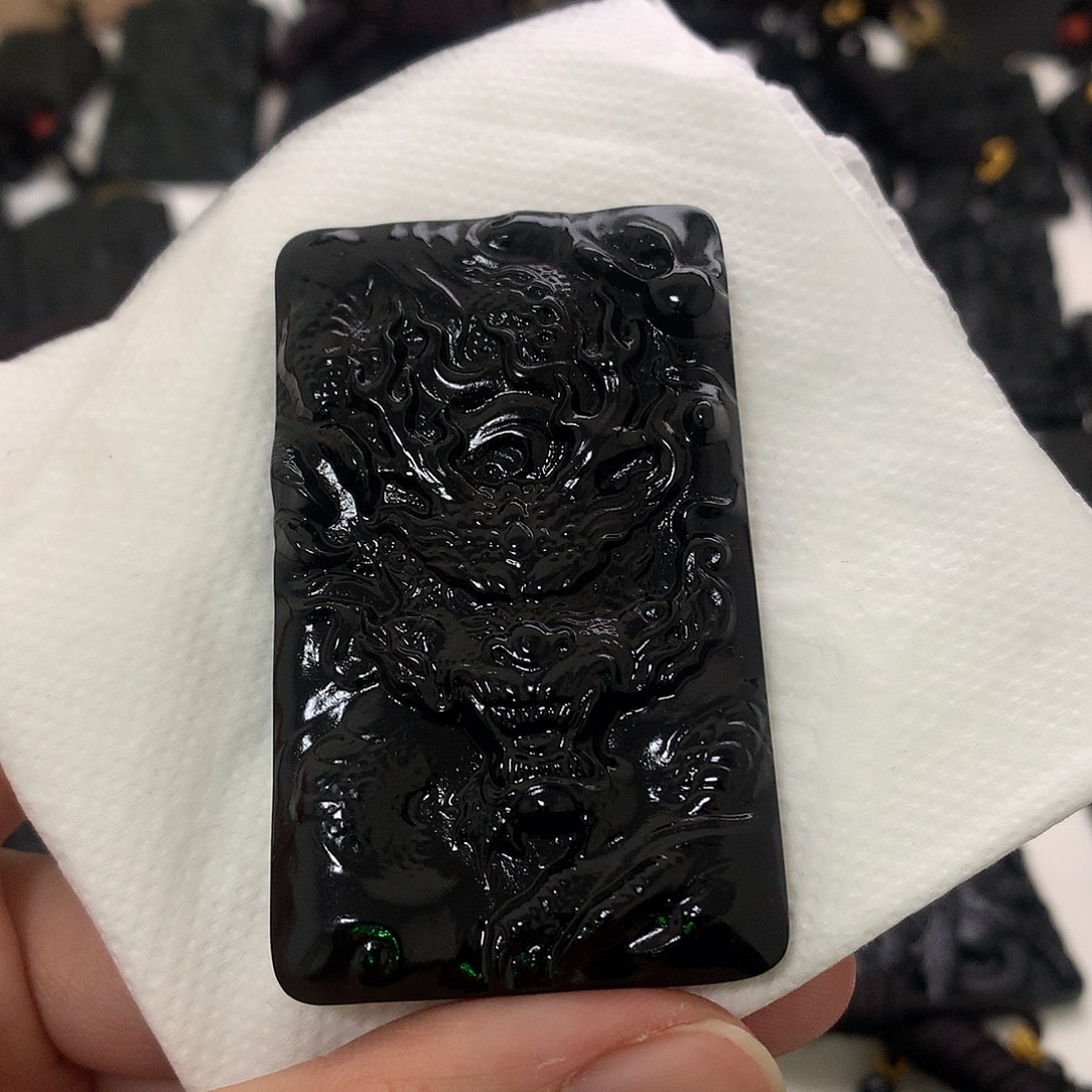 天然缅甸a货钢琴黑挂件