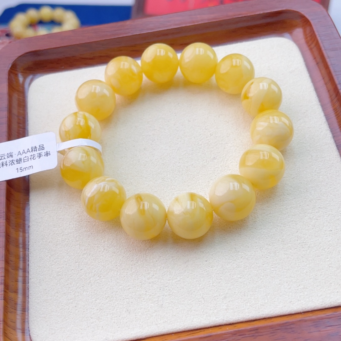 蜜蜡未镶嵌手链蜜蜡手串27.29克