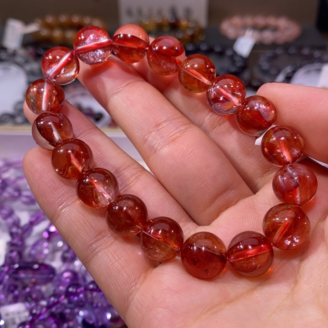 水晶手链未镶嵌红胶花11+