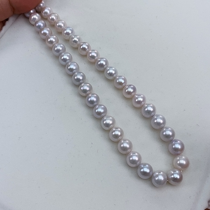 淡水珍珠颈饰银S925镶嵌9左右无核珍珠项链