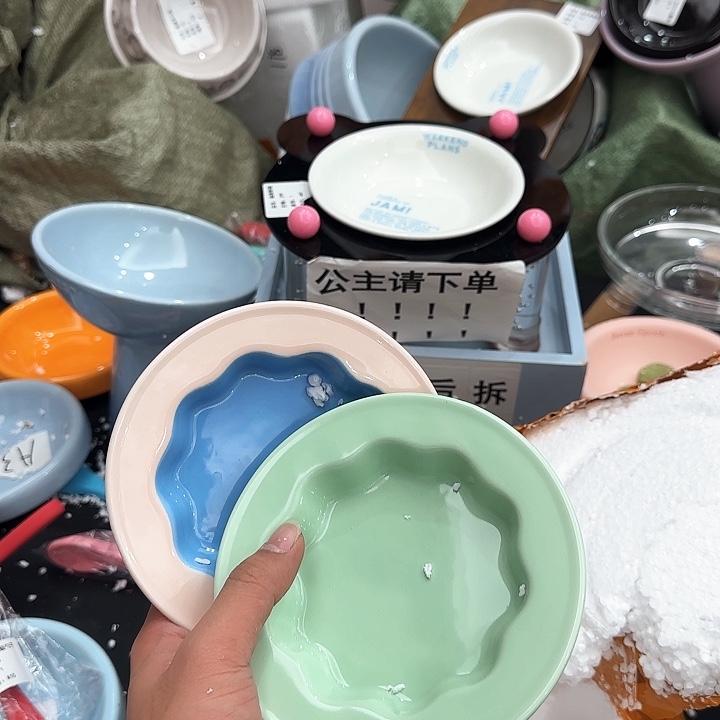 陶瓷花边碗买一送一