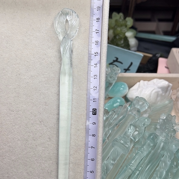 蛇纹石玉未镶嵌发簪寰谛凤翎