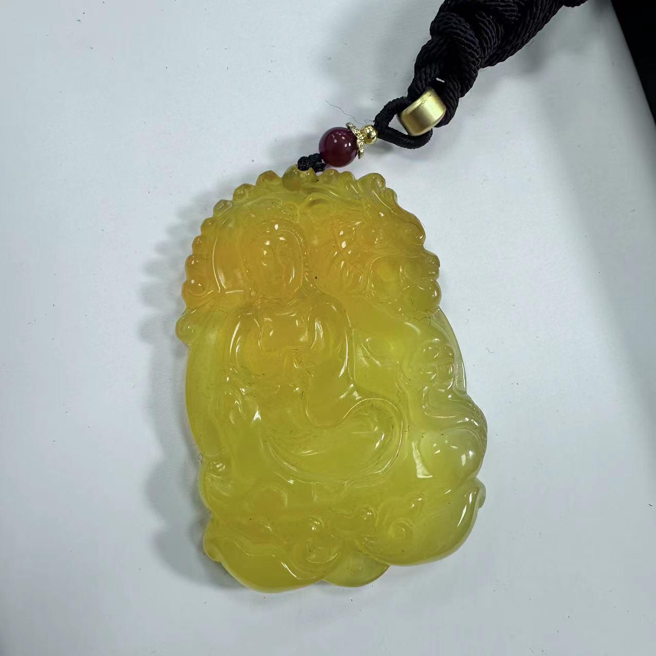 【蒂凡严选】746天然玉石精美时尚玉龙观音吊坠（多样性发货）(ZF)