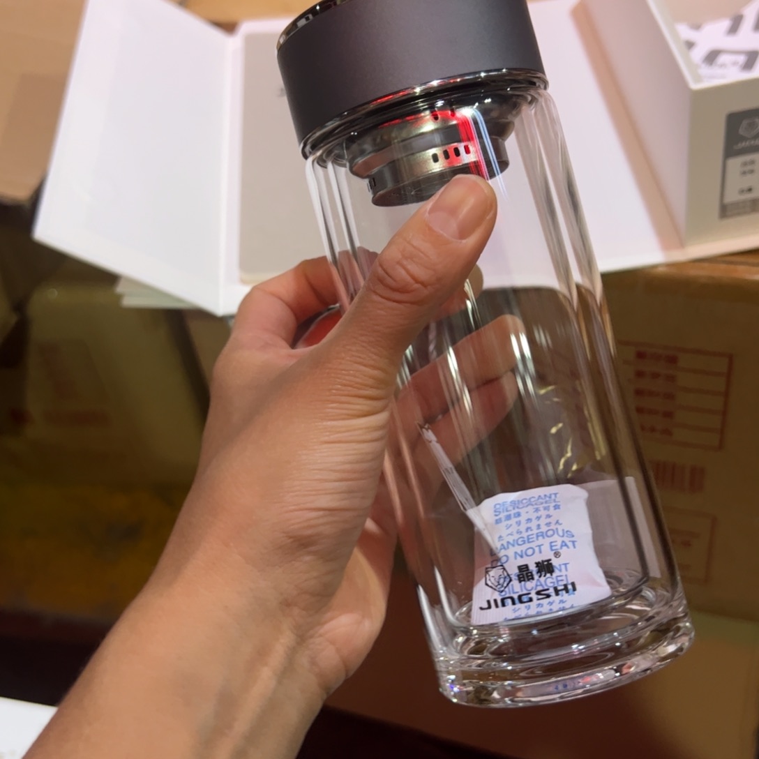 晶双层玻璃杯340玻璃杯灰色玻璃杯340