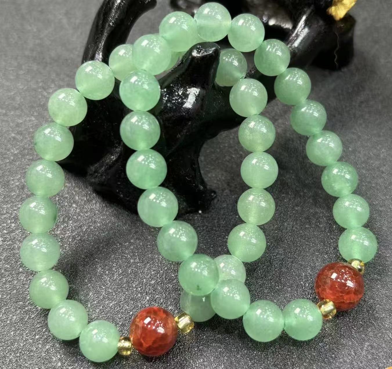 q-C3481-卡8+/翠羽明珠翠东陵绿手串-多样性只发一件