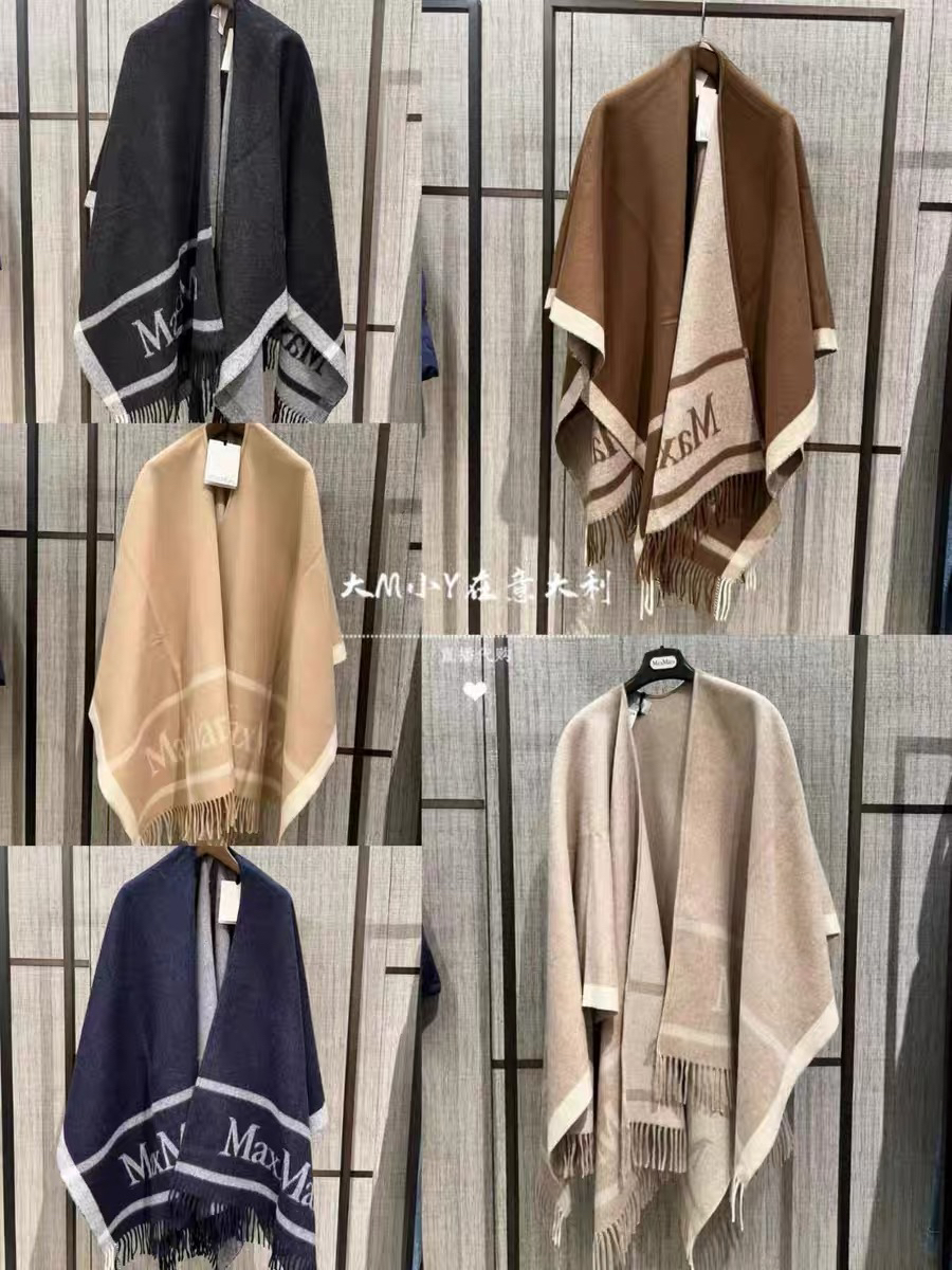Maxmara HILDE新款绵羊毛流苏披肩外套