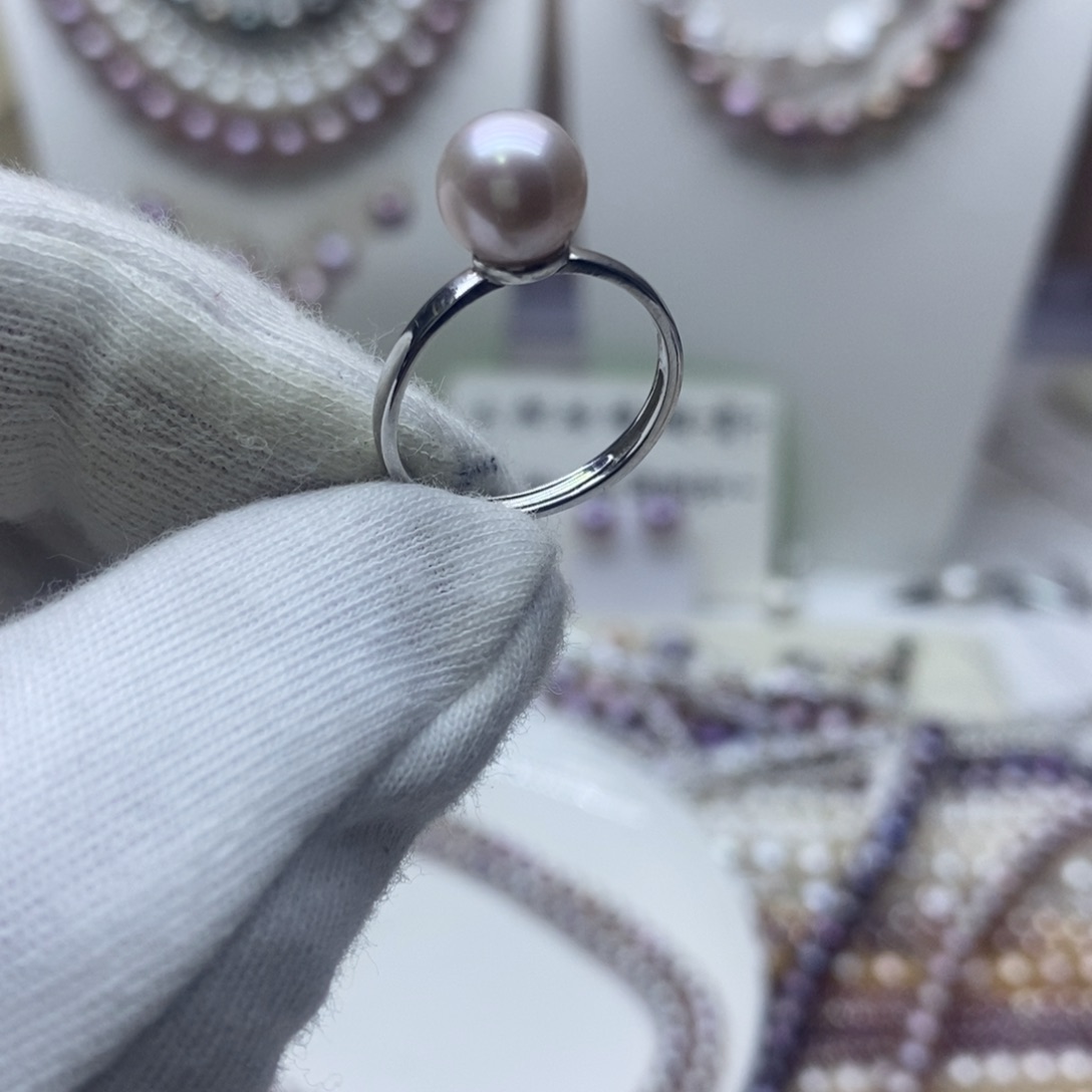 淡水珍珠戒指银S925镶嵌