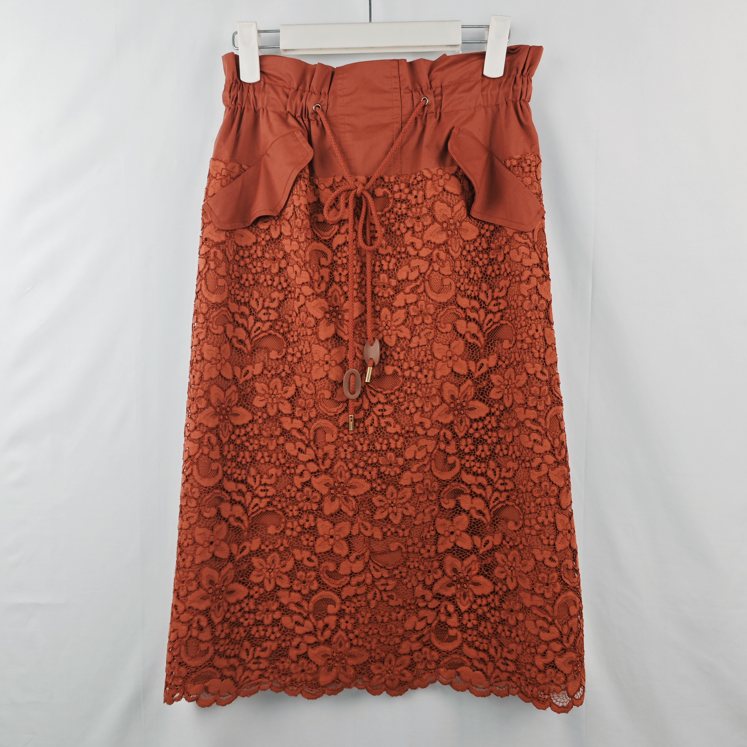 不支持退换/蕾丝小香风高腰中长款半身裙1200132