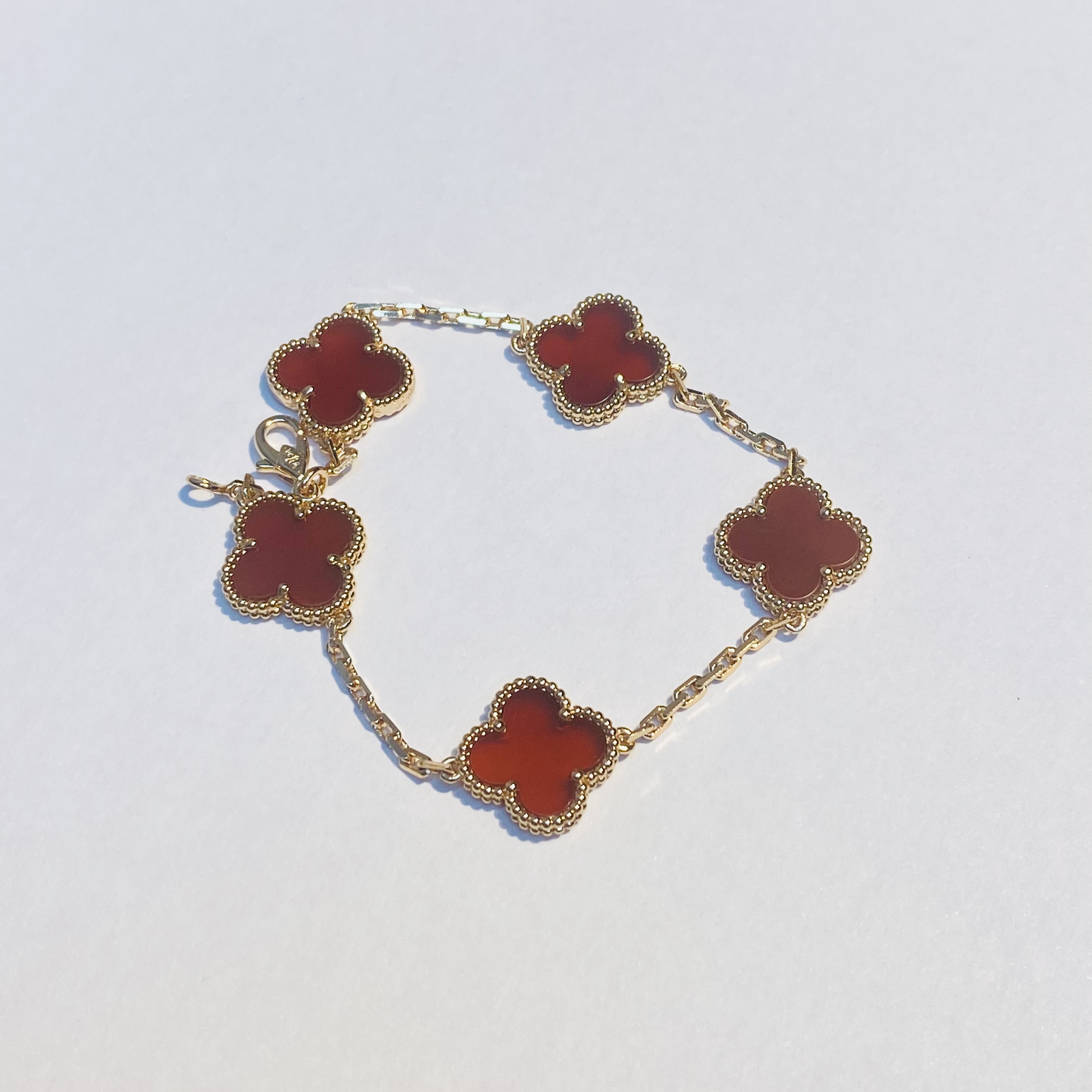 合金手链 法式双面幸运四叶草手链