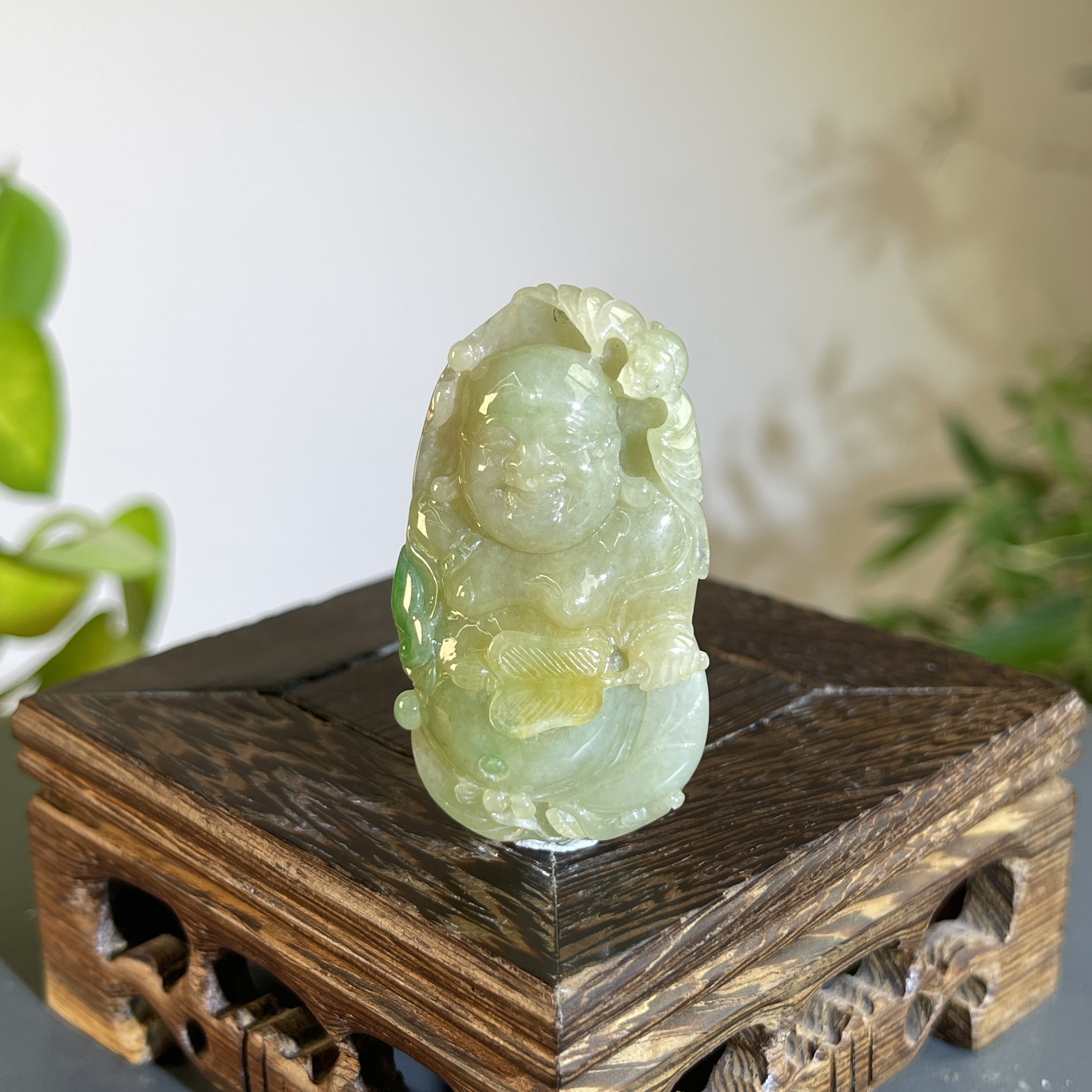 JXW20-164  天然缅甸A货翡翠    弥勒佛