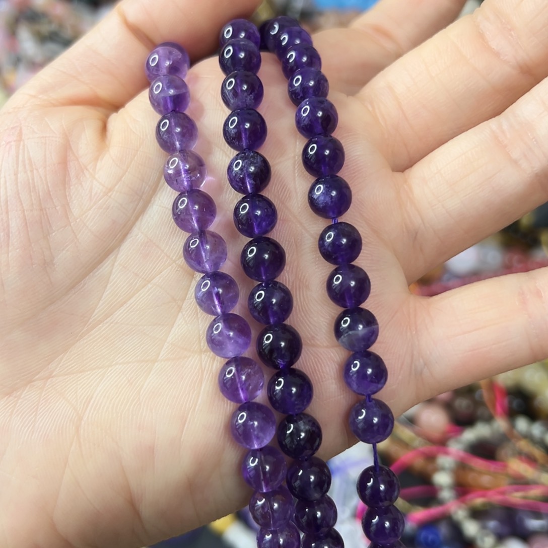 玛瑙/玉髓合金珠宝半成品 卡7紫水晶一条