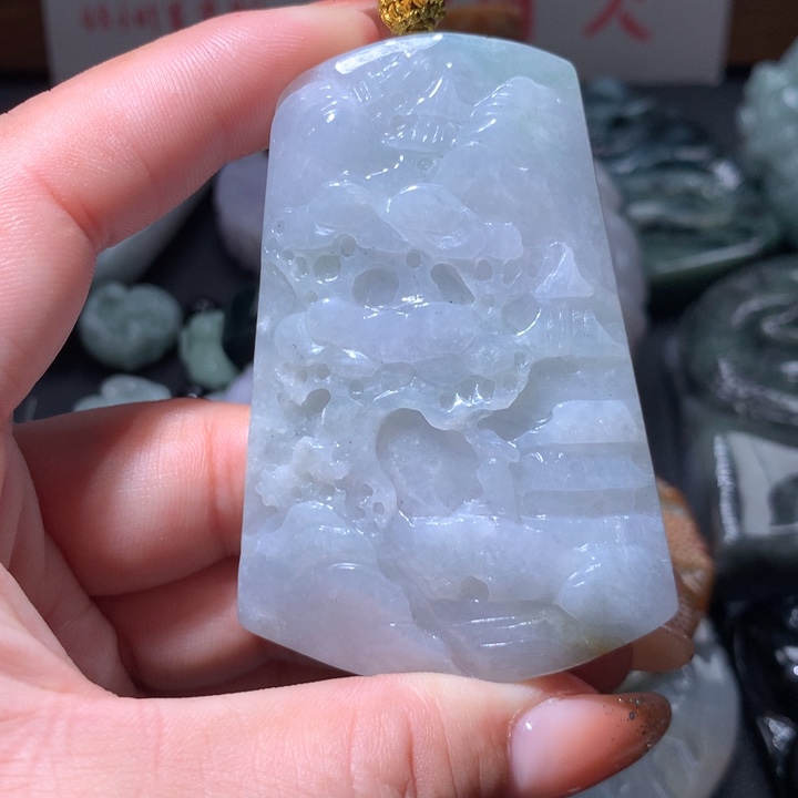 翡翠未镶嵌颈饰保真天然A货翡翠