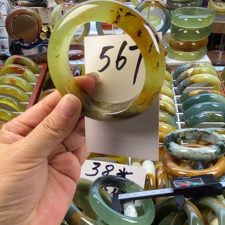 蛇纹石玉未镶嵌手镯57.8-58