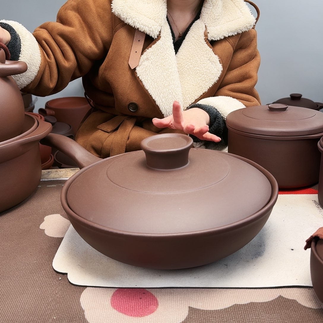 紫砂炒菜锅正品无暇