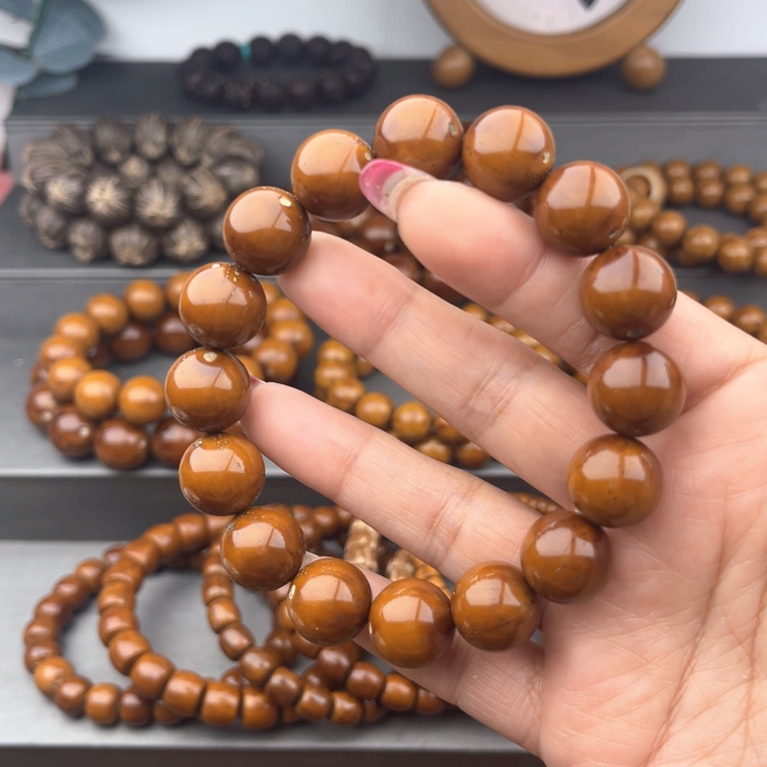 紫金鼠手串半实心光珠14