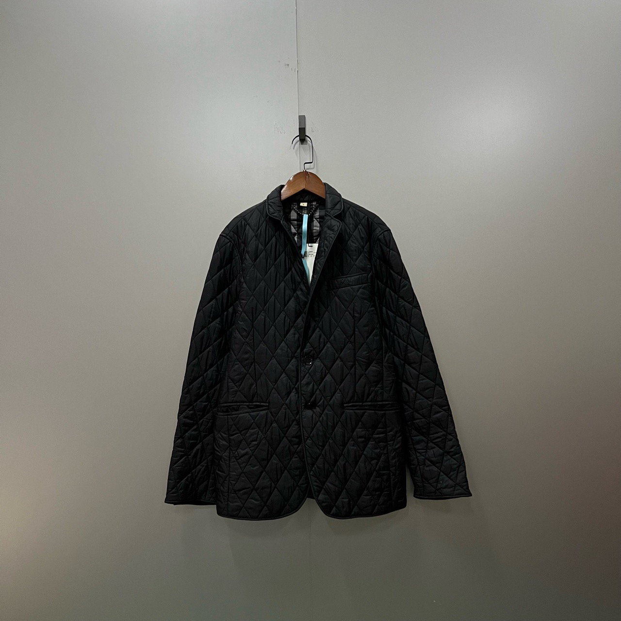 95新 BURBERRY/博柏利 （bb）黑色菱格压纹外套 S码/12000/fg203248