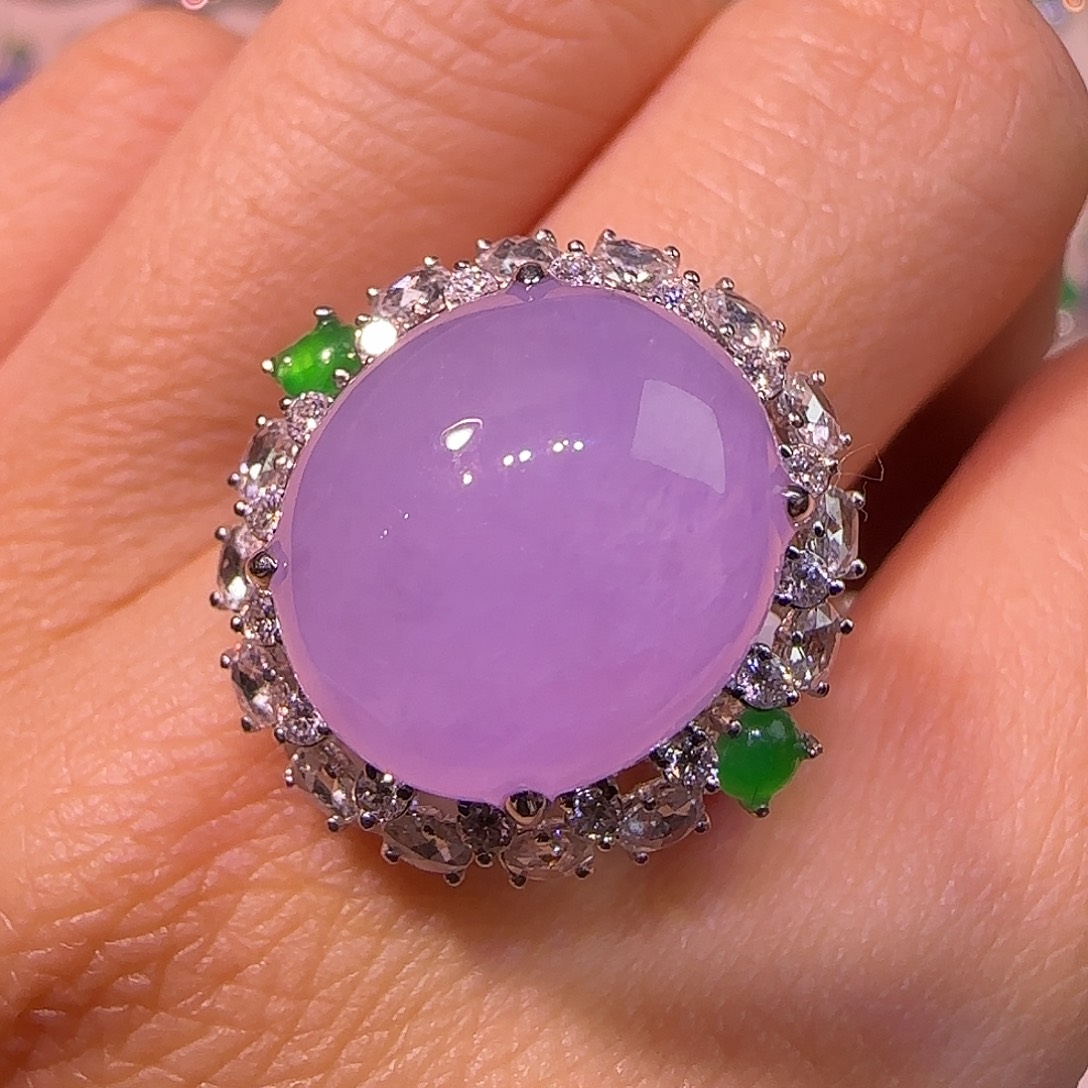 翡翠18K金镶嵌戒指