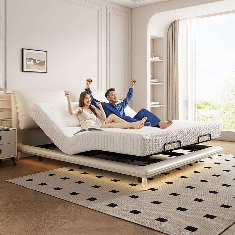 大象耳朵智能床主卧悬浮奶油风床电动床简约婚床轻奢双人大床