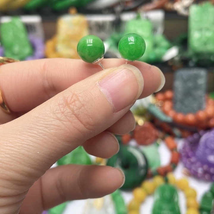 翡翠未镶嵌手链耳坠44