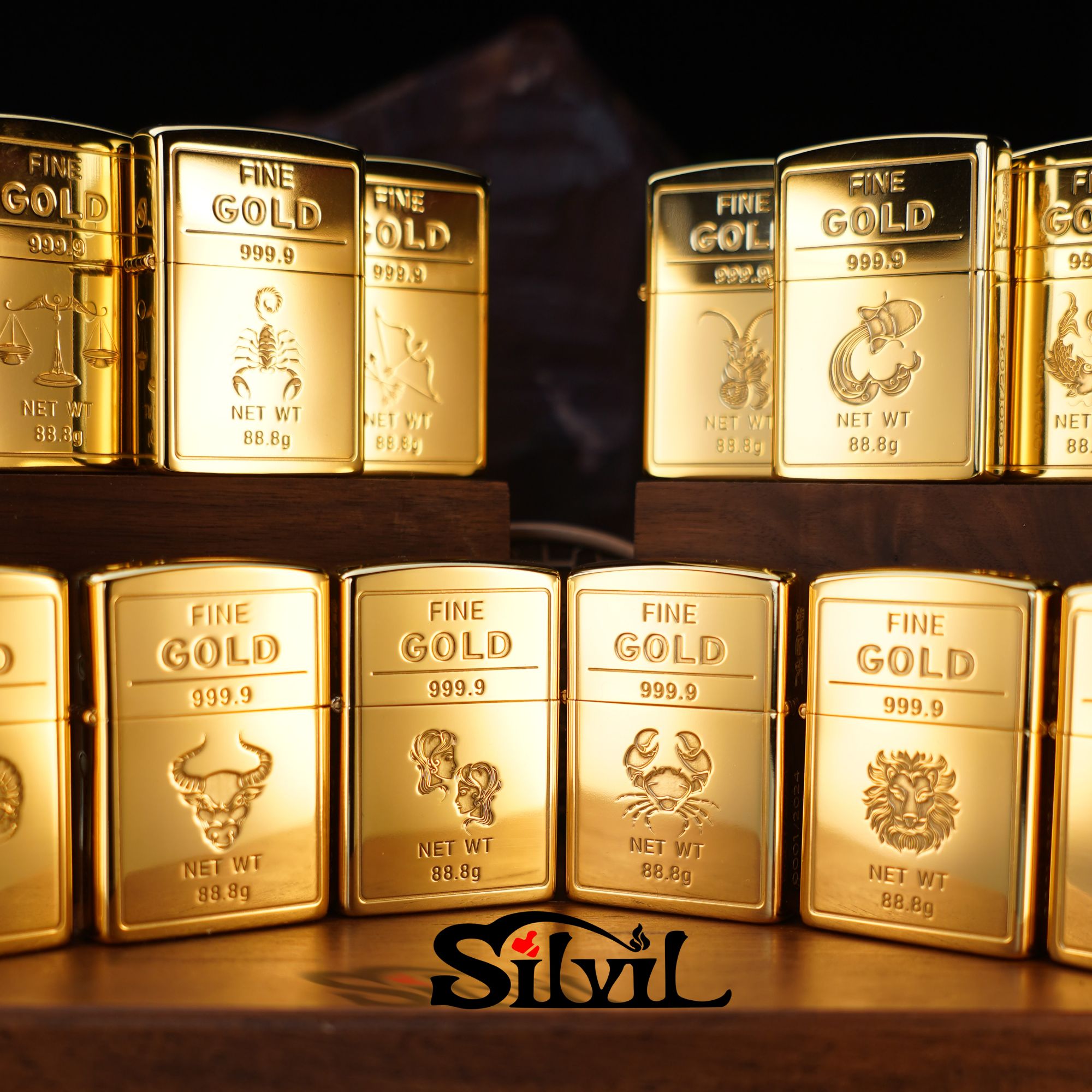 银匠村SILVIL防风打火机黄道十二宫-星座【精装礼盒款】创意打火机