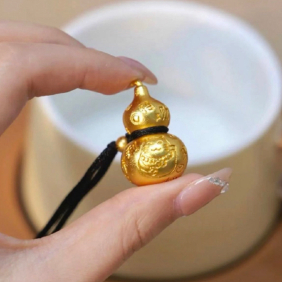 钨金吊坠 经典百搭招财猫福禄吊坠