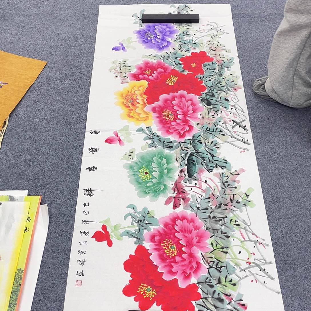 国画国画作品小姐姐放漏中