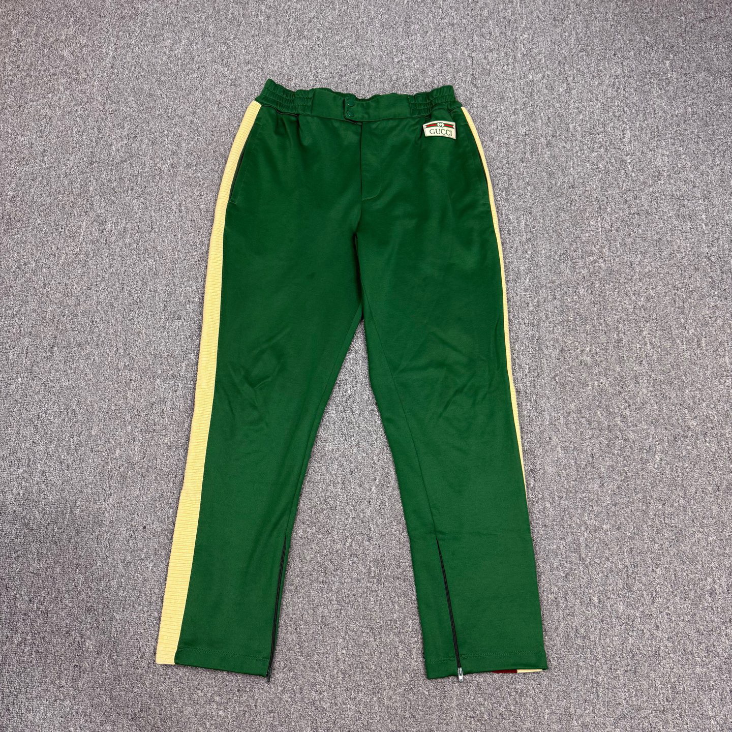 99新 GUCCI/古驰 16550464 Gucci古驰 绿色针织条纹长裤 XL码99新