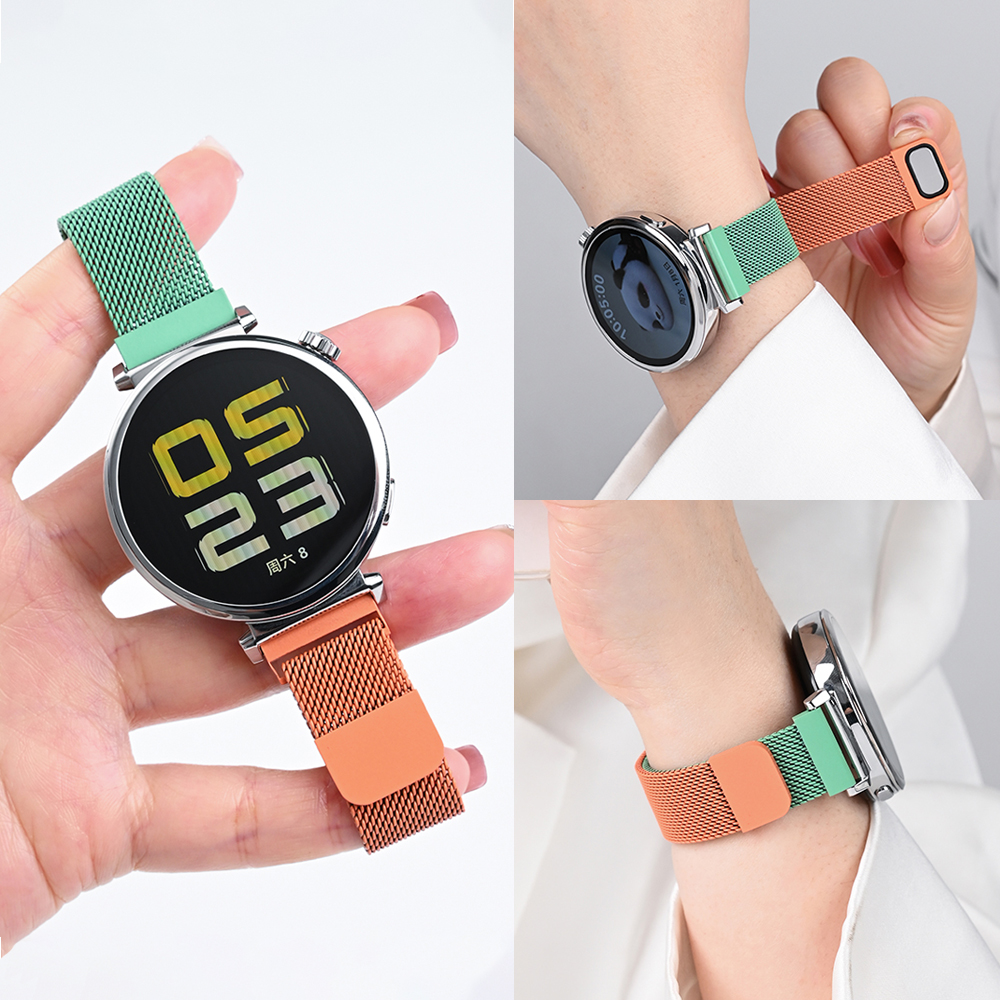 适用华为GT5手表gt4表带watch4pro米兰尼斯5磁吸gt3渐变金属女gt2
