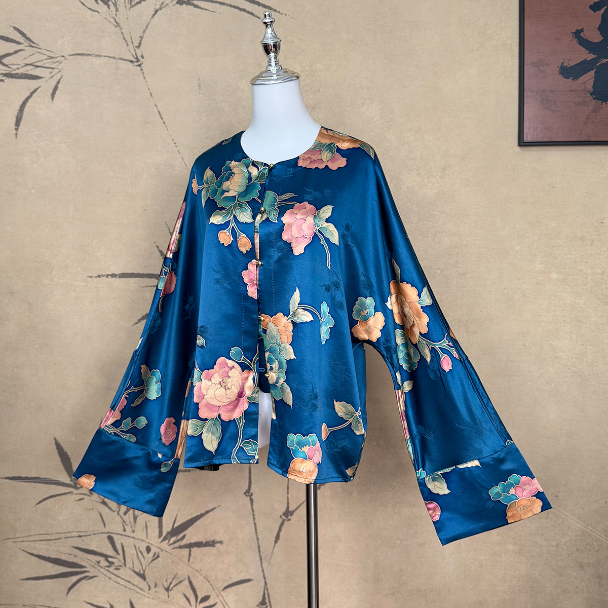 【卷卷新中式】香云纱皮子靛蓝透彩双面穿高配外套上衣