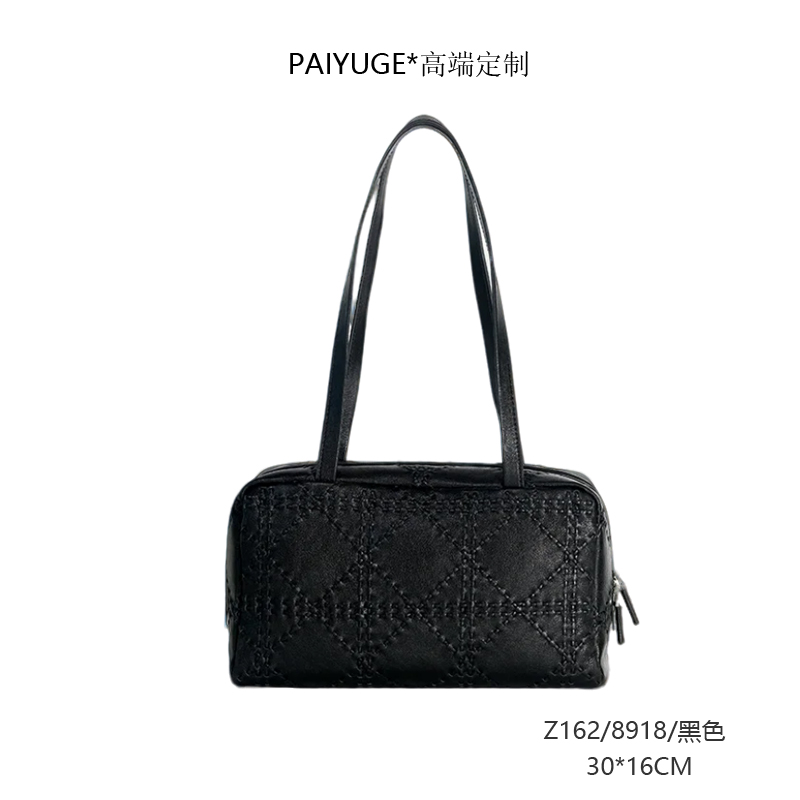 Z162/8919/黑色 paiyuge高端订制女士手提单肩斜挎包 8919