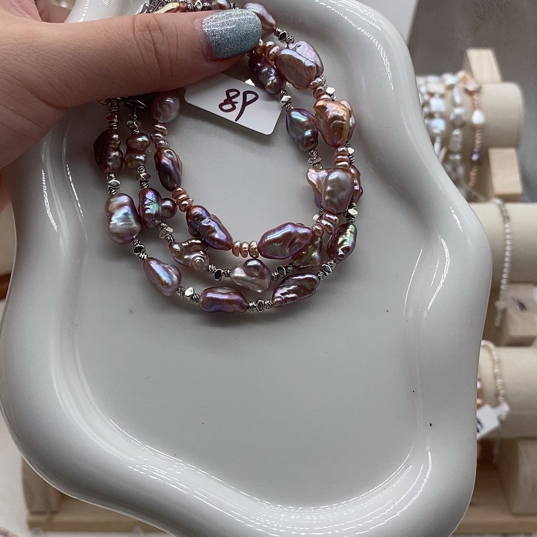 淡水珍珠银S925镶嵌颈饰